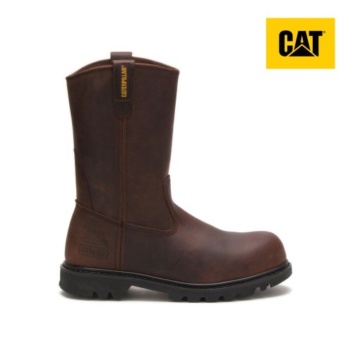 CAT Revolver Steel Toe Men's Work Boots Dark Brown (AU K-029) Australia